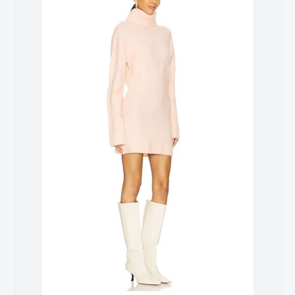 Lovers & Friends Atara Long Sleeve Sweater Dress in Baby Light Pink - Size S - Picture 2 of 8